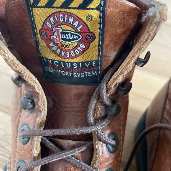 ORIGINAL JUSTINS WORK BOOT TAN SIZE 6 - Picture 2 of 7
